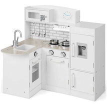 Kids Kitchen Playset Conor Kitchen Toy with Realistic Microwave and Oven... - $156.27