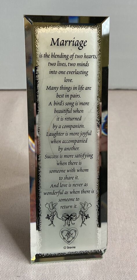 Reflections marriage Saying  On A Mirrored Stand Up Or Wall Plaque It Ha... - $2.99