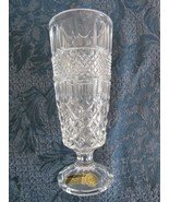 Vintage Bohemia Czech 8” 24% Lead Crystal Vase Glass Diamond Point  - $23.76 CAD