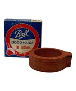Vintage Ball Good Luck Split Tab Canning Jar Rubbers box W/10 Sealing Rings - $7.70