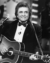 Johnny Cash 16X20 Canvas Giclee 1980'S In Tuxedo Holding Guitar - $69.99