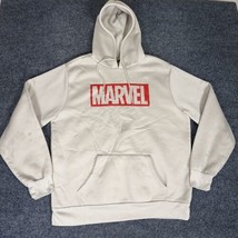 Marvel Hoodie Mens XL Beige Tan Long Sleeve Pocket Sweatshirt Jacket Adult - £18.29 GBP