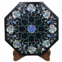 12&quot; Custom Marble Table Top Semi Precious Stones Work Coffee Inlay Art Home Deco - £183.80 GBP