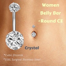 1 Pc/Pack 316L Surgical Stainless Steel Belly Button Rings Navel Piercing Bar wi - £9.21 GBP