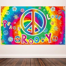 60&#39;S Carnival Groovy Decoration Banner Hippie Theme Party Photography Background - £15.79 GBP