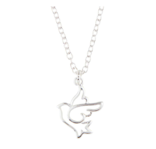 Girl&#39;s Confirmation Gift Necklace Cut Out Dove Holy Spirit Pendant Catholic - £10.38 GBP