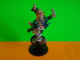 Circus Clown on Metal Unibike Collectible Figurine Doll Good Condition S... - $7.99