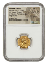 Ancient Roman: Hadrian (AD 117-138 AD) AV Aureus NGC Choice Fine (Edge M... - £3,651.29 GBP