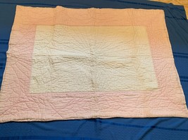 Vintage Pink and White Baby Quilt 1950 Era - £55.81 GBP