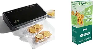 FoodSaver Vacuum Sealer Machine, Silver &amp; 1-Quart Precut Vacuum Seal Bag... - £224.15 GBP