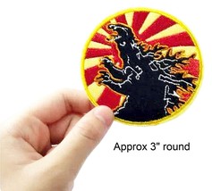 New 2022 GODZILLA Roar 3&quot; Round Embroidered Iron On Patch - £3.15 GBP
