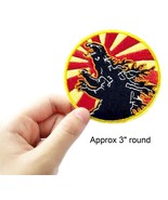 New 2022 GODZILLA Roar 3&quot; Round Embroidered Iron On Patch - £3.11 GBP