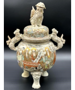 Antique Japanese Satsuma Koro Covered Urn with Foo Dog Handles and Lid M... - £629.62 GBP