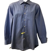 David Donahue Men&#39;s Blue Long Sleeve Dress Shirt Trim Neck 16.5 Arm 34/45  - £23.35 GBP