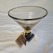 New Jan Barboglio Artisan Iron Hand Blown Smoke Colored Glass Martini Glass - $123.74