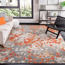 Rugs Area Rugs 5X7 Rug Carpets Modern Large Bedroom Gray Orange Living Room Rugs - £79.92 GBP