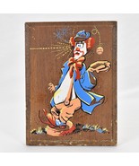 Vintage 70s Pressboard Character Decorative Hanging Plaque Clown Basebal... - $24.43 CAD