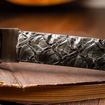 Olivieri Genuine Pirarucu Exotic Belt smooth leather lining Gray image 6
