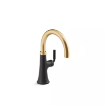 Kohler K-23767-BMB Tone Swing Kitchen Sink Wet Bar Faucet in Matte Black/Brass - £193.91 GBP