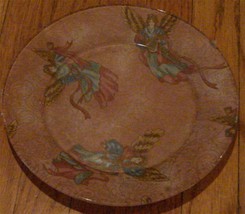 An item in the Pottery & Glass category: Nice Vintage Coated Glass 9" Dinner Plate, VERY GOOD CONDITION