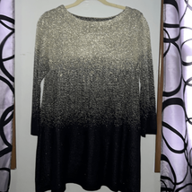 Ruby Rd. Women Long Sleeve Sequins Sweater Shimmer Glitter Gold Size Medium - £14.13 GBP