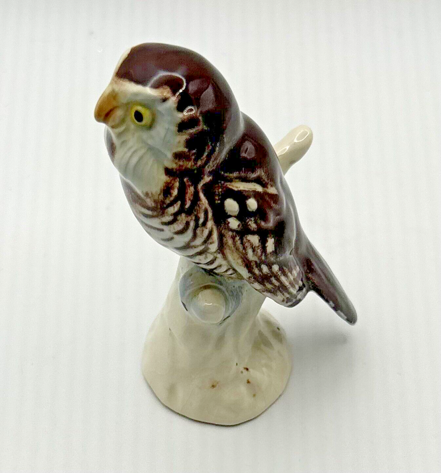 Goebel Owl Fine Porcelain Figurine. “Owl on Tree Stump” #322, W. Germany Vintage - $10.40