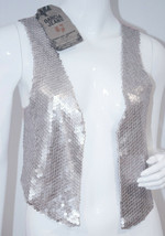 GARCIA JEANS Crop Vest SEQUIN Pearl Blush Top XS Free Shipping - £51.53 GBP