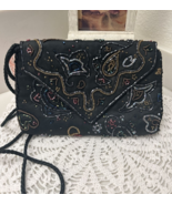 Andre Celleni Vintage Black Beaded Evening Bag Purse Clutch - $28.00