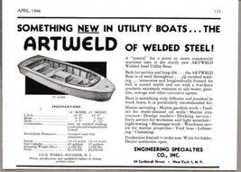 1946 Vintage Ad Artweld Welded Steel Utility Boats Engineering Specialties,NY - £7.87 GBP