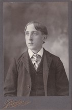 Vtg Victorian Cabinet Card Dapper Young Man in Suit &amp; Tie Milwaukee Wisconsin - £25.55 GBP
