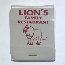 Lion’s Family Restaurant Bar Fond du Lac Wisconsin Match Book Cover Matc... - $4.95