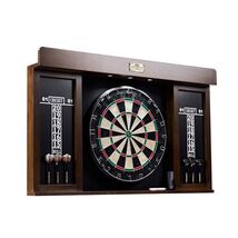Bristle Dartboard Cabinet Set, LED Lights, Official Size Dart Board - $212.79