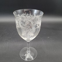 Rare Antique c1920s Fostoria Florid Water Goblet Wine Glass 9oz Multi Av... - $188.64 MXN