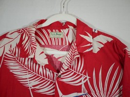 Vintage LL Bean Red Floral Hawaiian Button Up Shirt Sz XL Cotton - £13.38 GBP