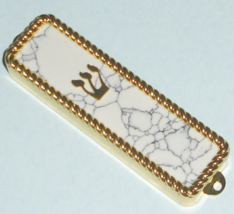 Reed/Barton Roseland Mezuzah Case Metallic Gold w/Marble Design 4.25&quot; Ju... - $35.90