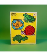 Water Pals Wooden 4 Pc Puzzle 12” x 9” Playskool #180-11 Frog Snake Snai... - $227.77 MXN