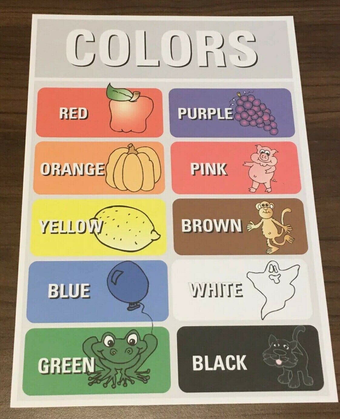 Primary image for Color - 13 x 19 - Educational poster for Kindergarten or Preschool
