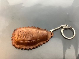 Vintage Souvenir Keyring HAITI Brown Leather Keychain Ancien Porte-Clé Cuir Brun - £10.45 GBP