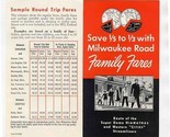 Milwaukee Road Family Fares Brochure Super Dome Hiawatha &amp; Streamliners ... - £13.98 GBP