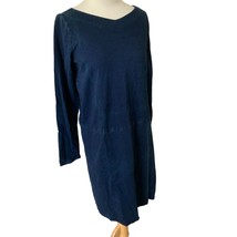 J. Jill Ladies Tall Long Sleeve Solid Blue Denim Knee Length Dress Nwt Small - £40.94 GBP