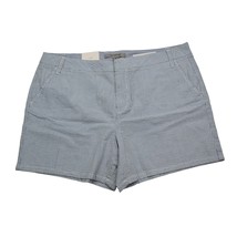 Marc New York Shorts Womens 14 Blue Pinstriped High Waist 4 Pocket Chino - £19.37 GBP