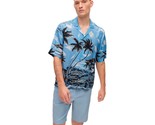 BOSS Men&#39;s Regular Fit Lars O Tropical Print Shirt in Open Blue-XL - $69.99