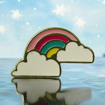 Vtg 80’s Metal Enamel Rainbow And Cloud Pin Brooch LGBTQ - $9.87