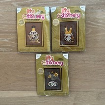 1978 Vintage Jiffy Stitchery Kits Indian Wedding Vases &amp; Thistles NIP - $29.99