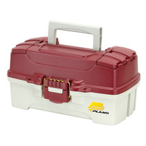 Plano 1-Tray Tackle Box w Duel Top Access - Red Metallic/Off White - £22.56 GBP