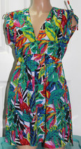 NEW Lauren Ralph Lauren Rain Forest Tropical Print Cotton Cover Up Plus 1X - £22.15 GBP