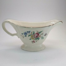 Edwin M. Knowles China Co Vintage Semi Vitreous Gravy Boat Pink Rose Floral 42-4 - £4.50 GBP