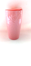 Starbucks 2019 Pink Quilted Pattern Ceramic Tumbler Travel  Mug  12 oz - £14.15 GBP