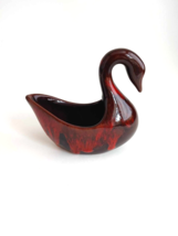 McMaster Craft Redware Pottery Swan Souvenir Red Drip Glaze Kingston Ontario - £10.23 GBP