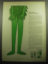 1958 Green Giant Peas and Niblets Corn Ad - How it feels to be green and... - $18.49